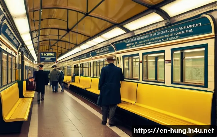 부다페스트 지하철 노선 - A detailed interior view of Budapest&rsquo;s historic M1 Yellow Line metro station featuring vintage tiled...