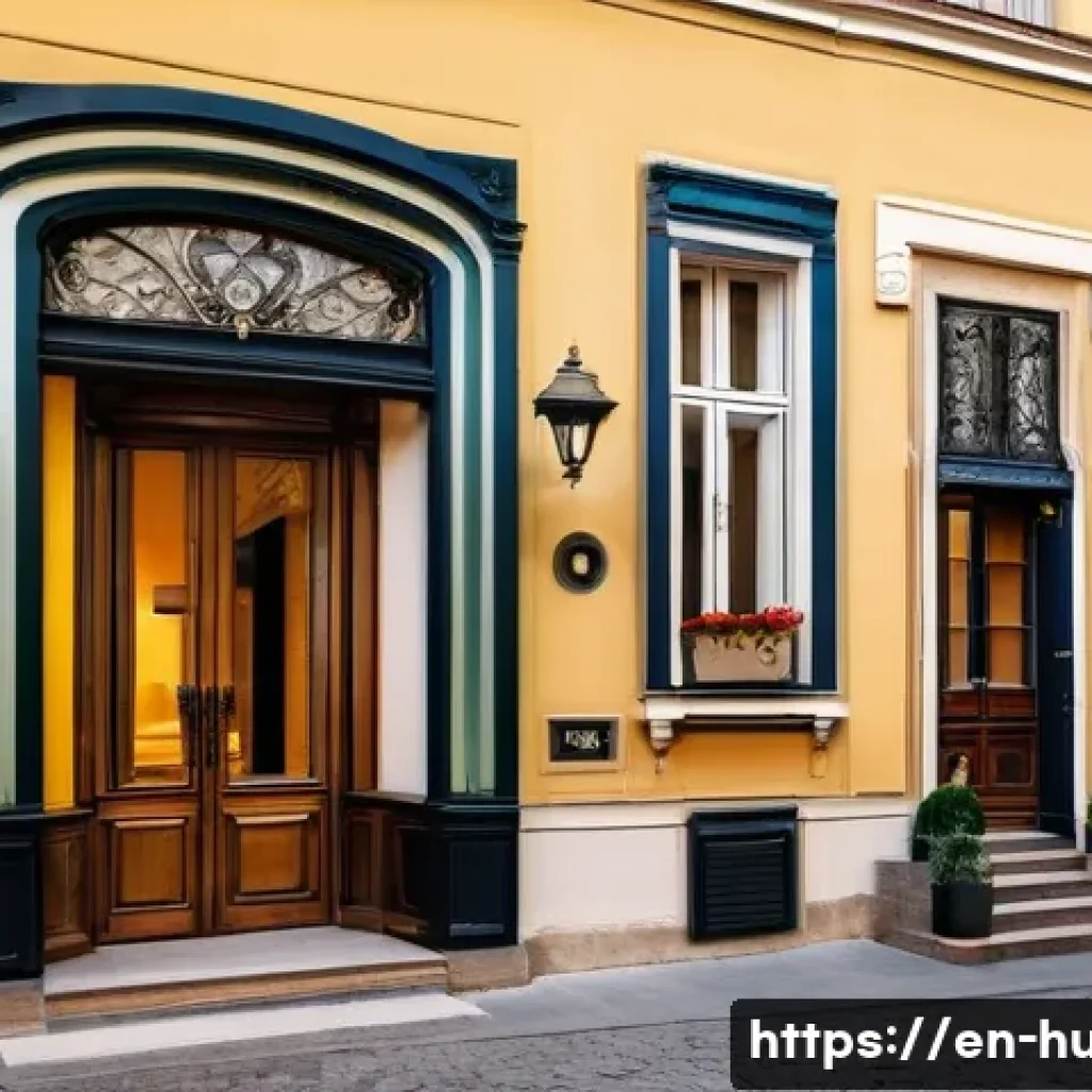 헝가리 숙박 추천 - A charming boutique hotel exterior in Budapest&rsquo;s historic District V, featuring a beautifully restor...